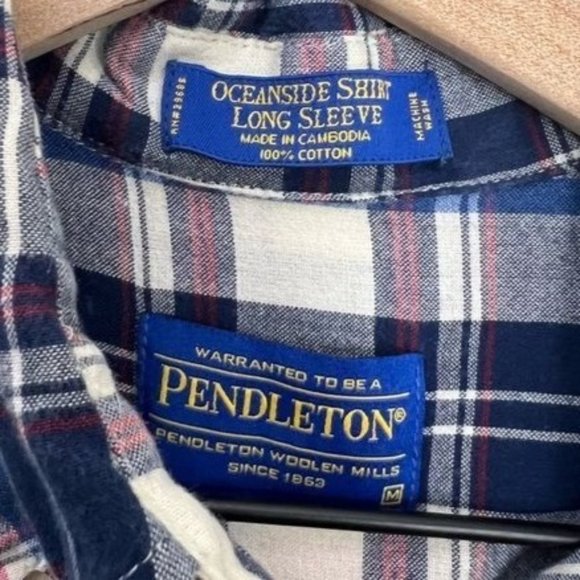 Pendleton Oceanside Plaid Button Up Collar Shirt | Medium - Picture 7 of 9
